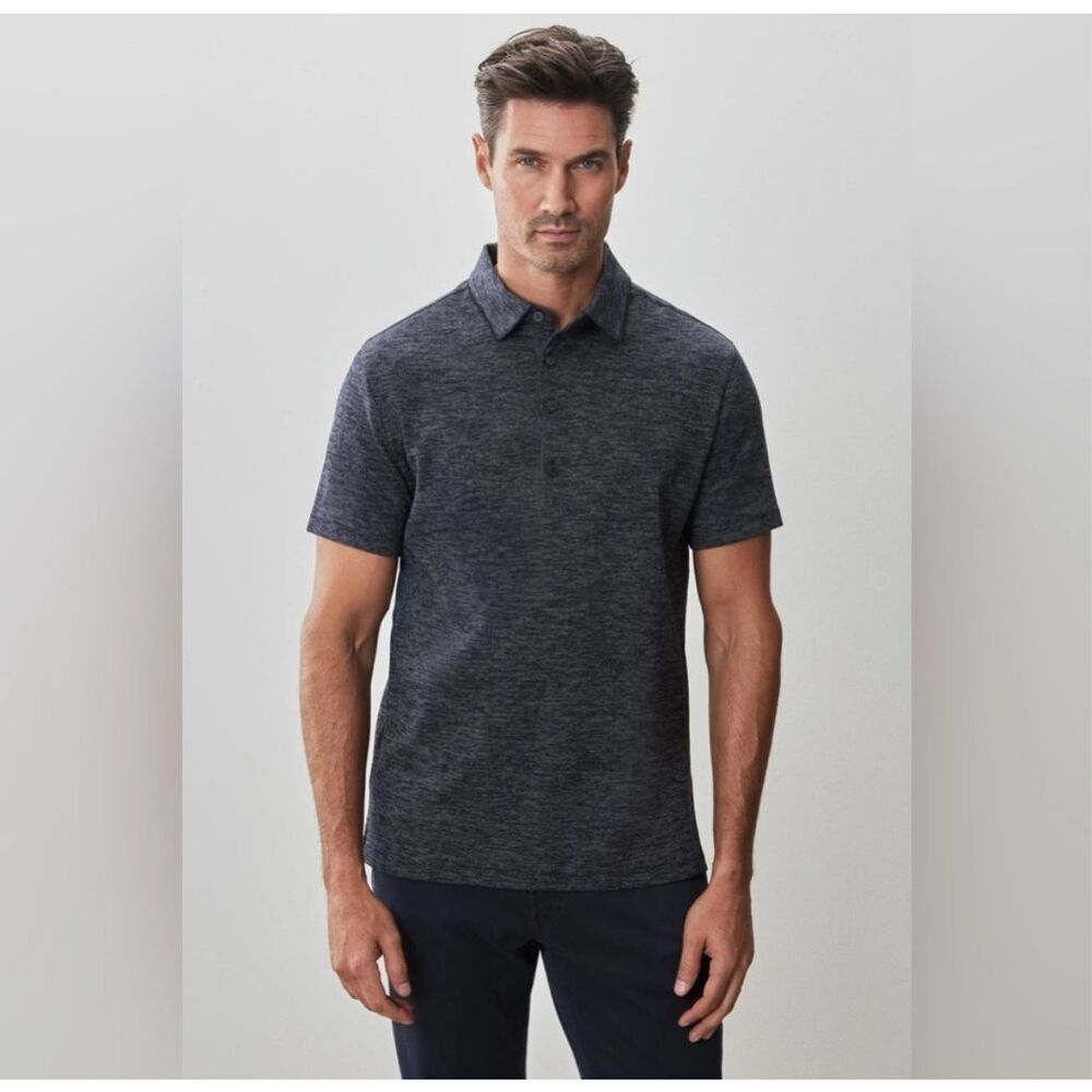 Robert Barakett Duke short sleeve luxe heathered L polo shirt